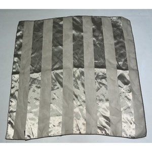 Square Scarf Beige Striped 20" Silk Feel Polyester Womens Kusan Trading Inc